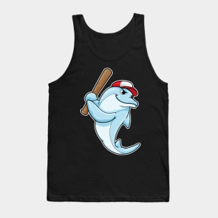 Dolphin at Baseball as Batsman Tank Top